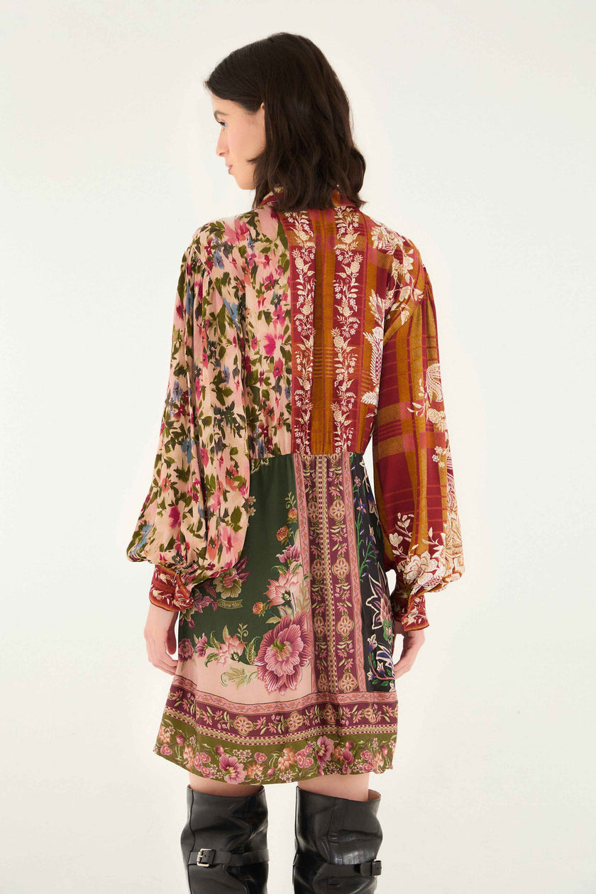 MIXED WINTER GARDEN LENZING ECOVERA VISCOSE MINI DRESS