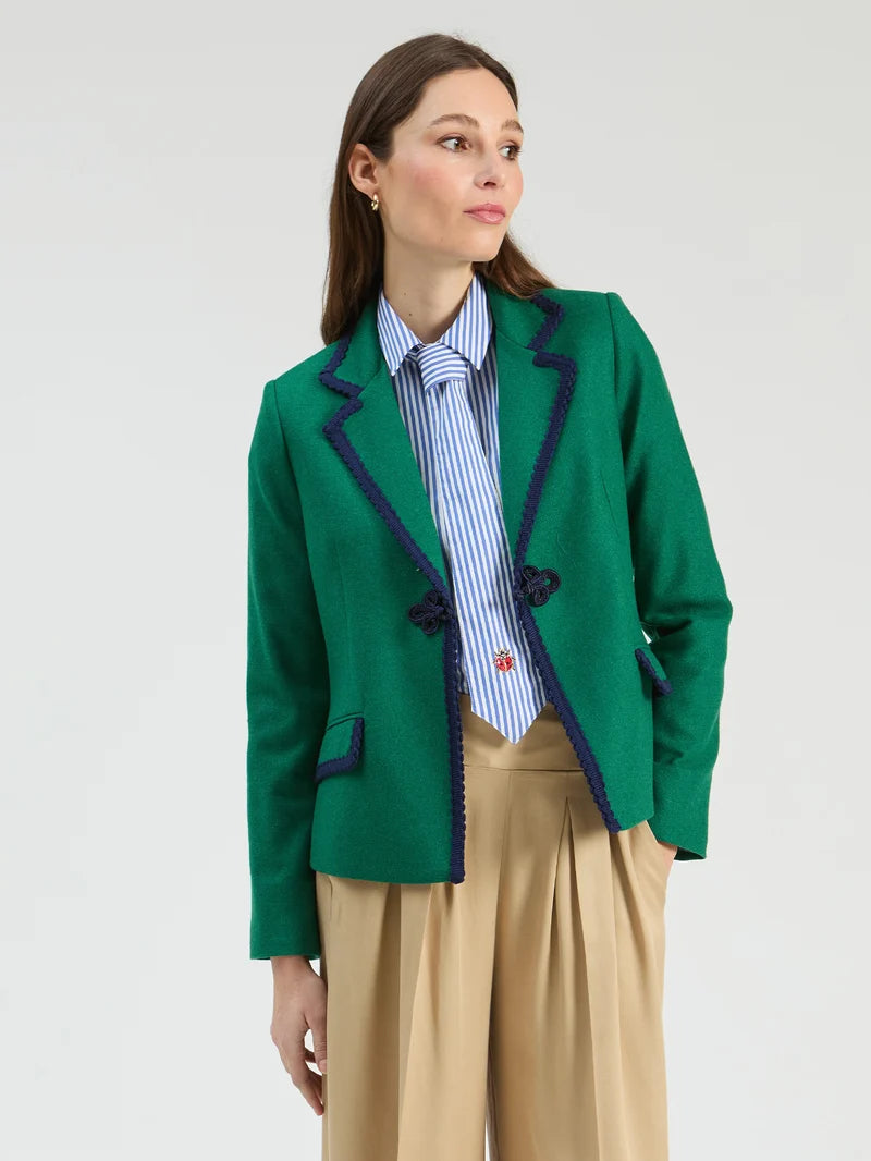 NURIA GREEN WITH NAVY TRIM JACKET