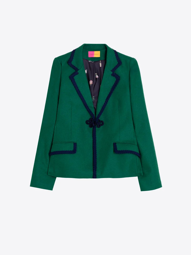 NURIA GREEN WITH NAVY TRIM JACKET