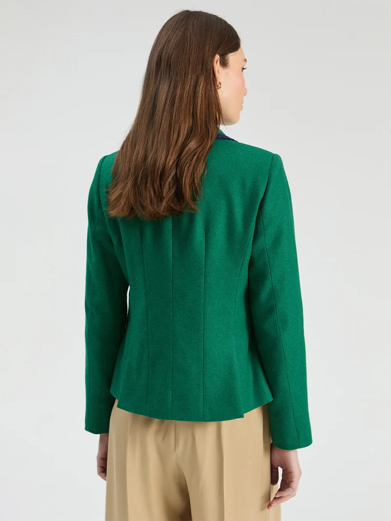 NURIA GREEN WITH NAVY TRIM JACKET