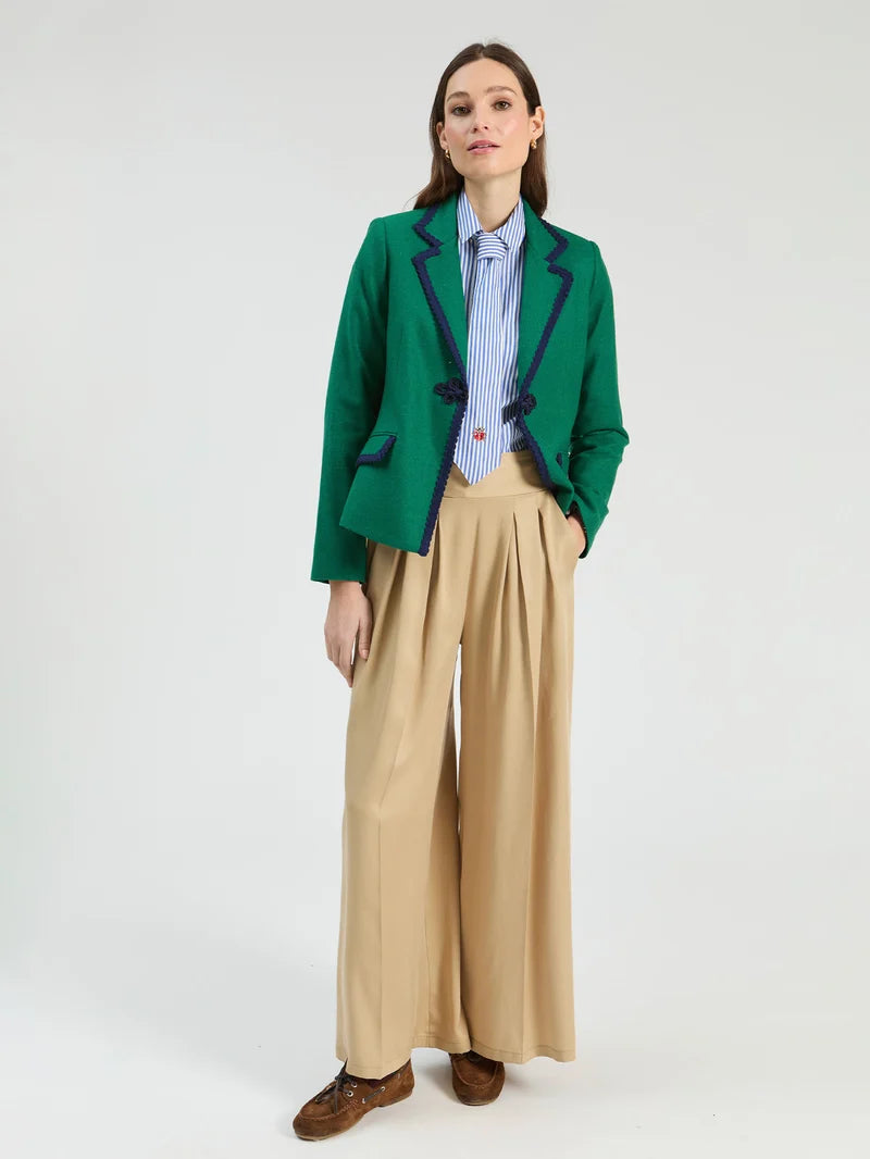 NURIA GREEN WITH NAVY TRIM JACKET