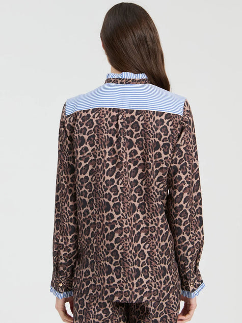 DIANA LEOPARD LONG SLEEVE BLOUSE