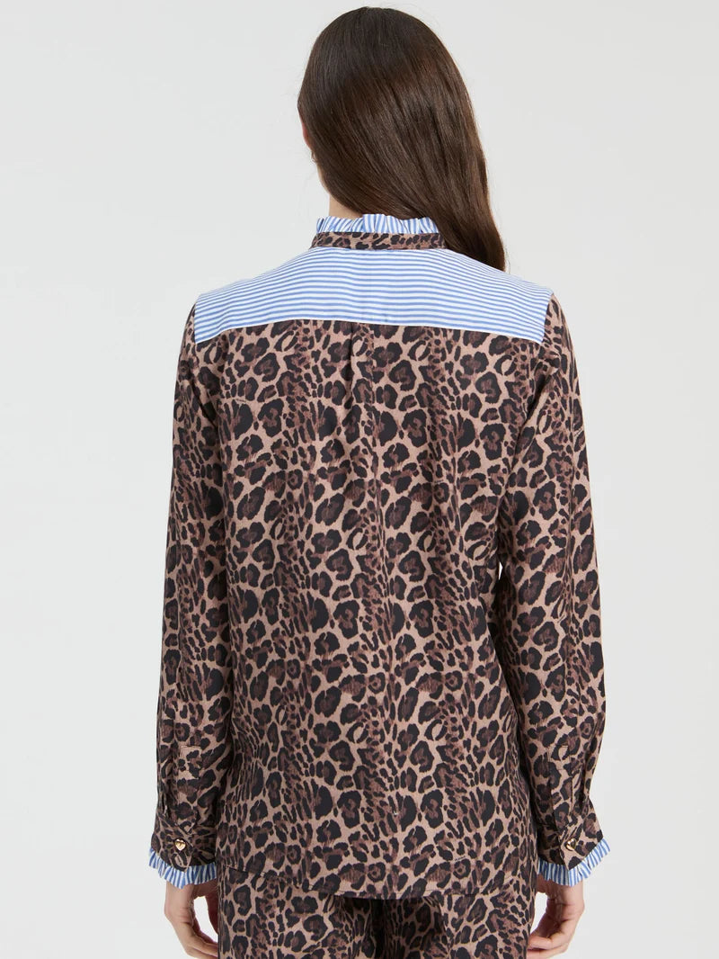 DIANA LEOPARD LONG SLEEVE BLOUSE
