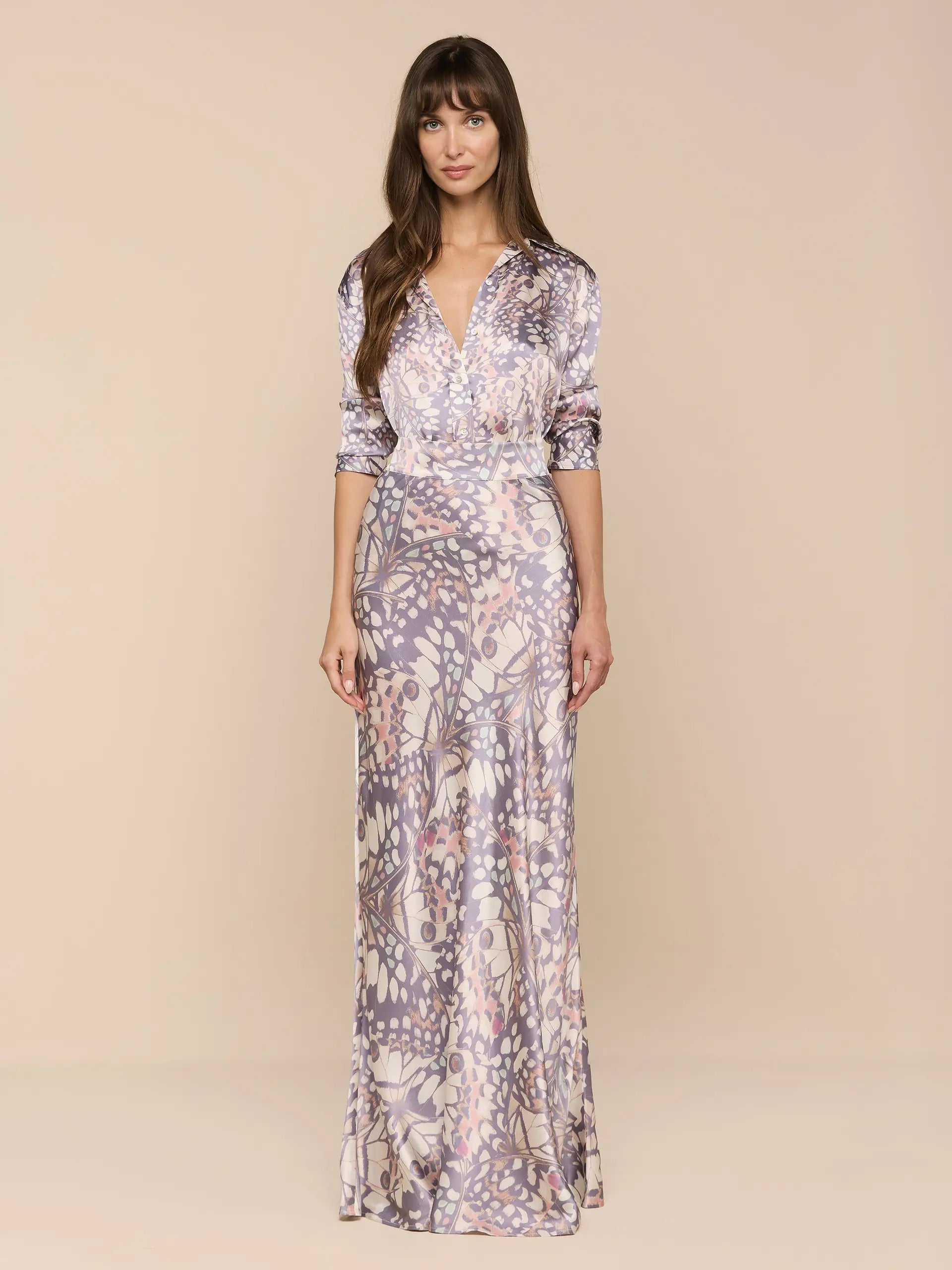 RYKER SILK MAXI SKIRT IN BUTTERFLY WING
