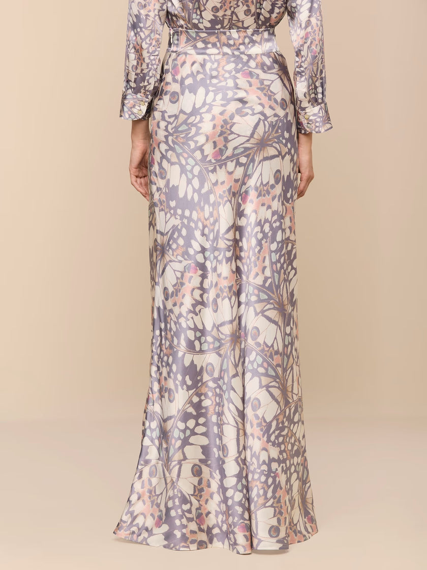 RYKER SILK MAXI SKIRT IN BUTTERFLY WING