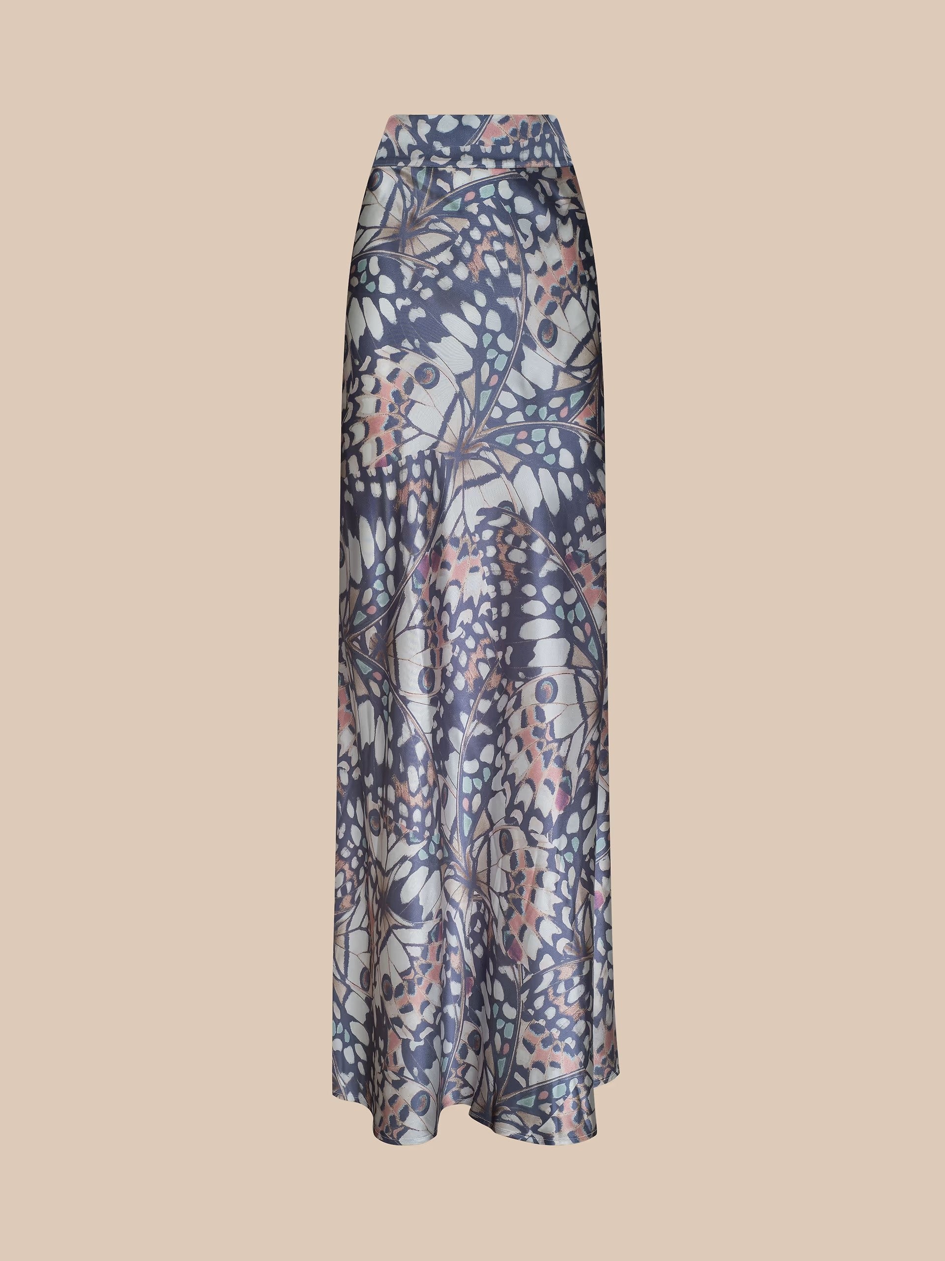 RYKER SILK MAXI SKIRT IN BUTTERFLY WING