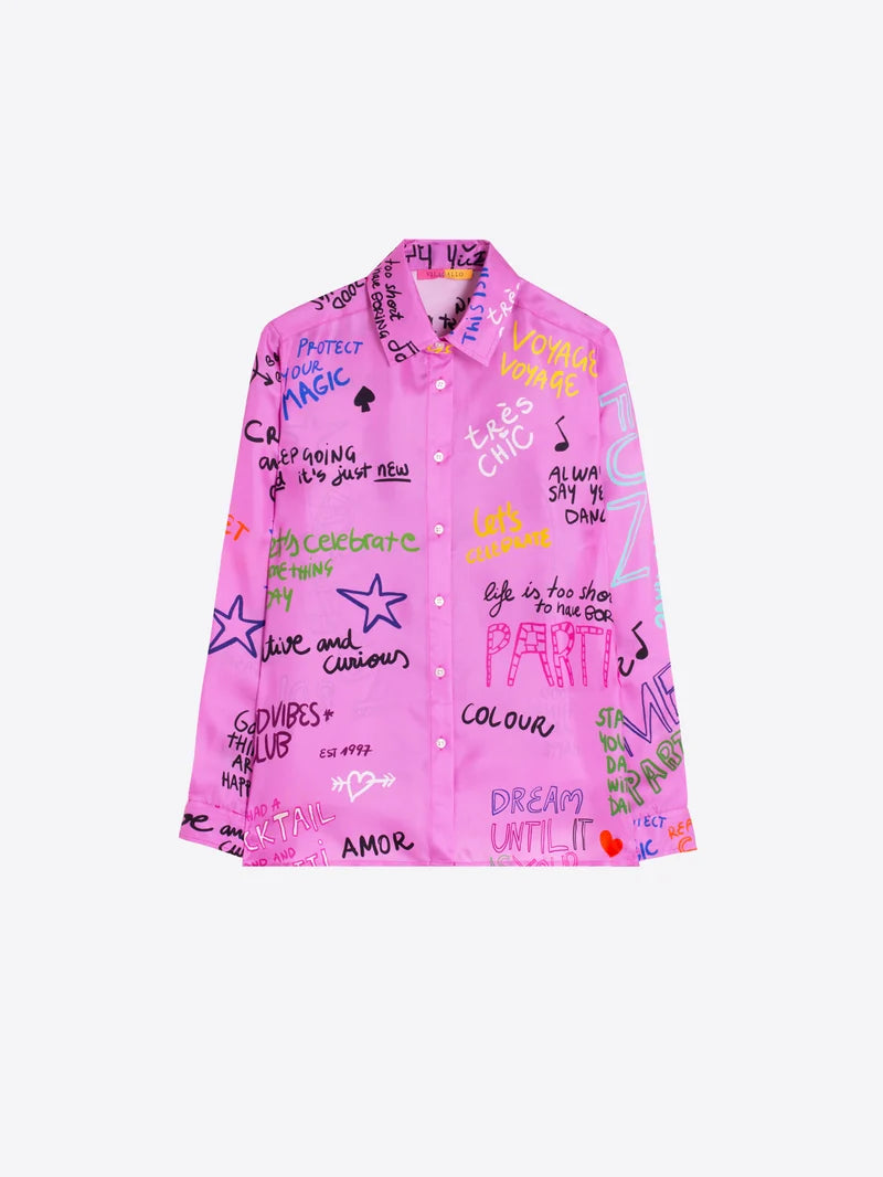 TEA FARRIS WHEEL PINK BUTTON DOWN