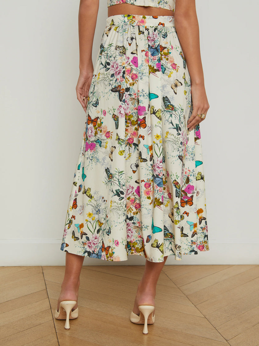 SEINA POPLIN MIDI SKIRT