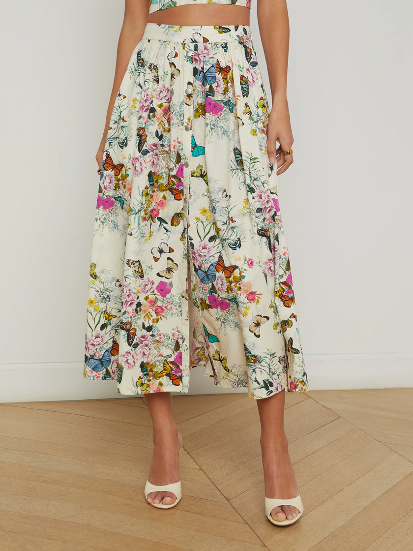 SEINA POPLIN MIDI SKIRT