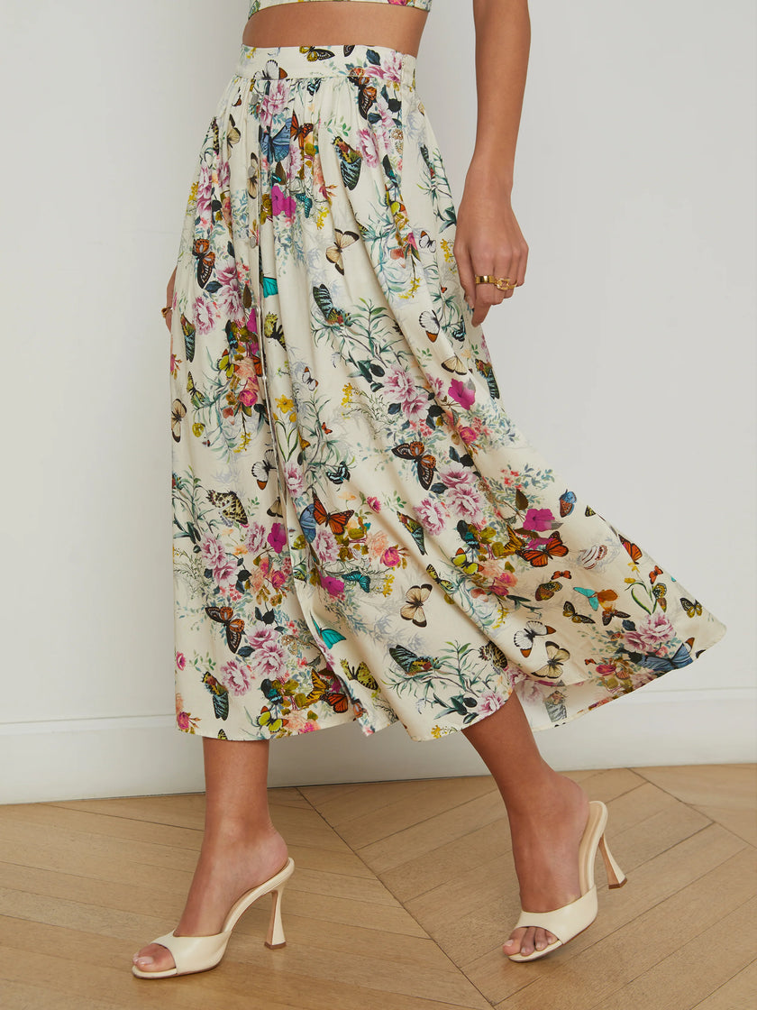 SEINA POPLIN MIDI SKIRT