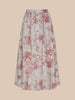 SEINA LINEN MIDI SKIRT IN TEXTURED JUNGLE TOILE