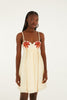 COCONUT TREE EMBROIDERED LINEN MINI DRESS