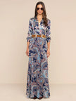 PATRICIA MAXI SKIRT IN MIDNIGHT MULTI BESARABIAN PAISLEY