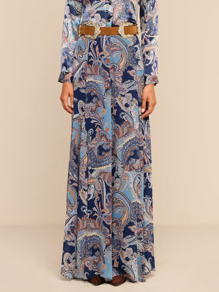 PATRICIA MAXI SKIRT IN MIDNIGHT MULTI BESARABIAN PAISLEY