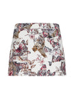 CYRA LOW RISE MINI SKIRT IN LARGE BUTTERFLY JUNGLE