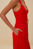 RED SLEEVELESS MAXI JUMPSUIT