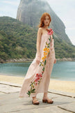 PINK GARDEN TERRACE 3D ONE SHOULDER MAXI DRESS