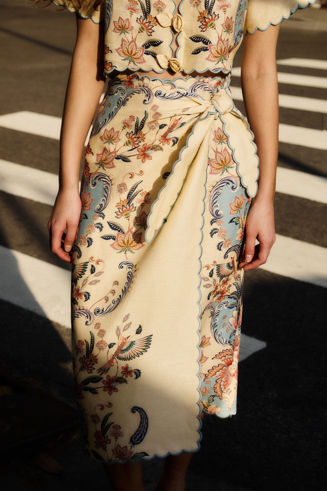 BUTTER YELLOW BOHO BEAUTY MIDI SKIRT