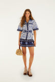 OFF WHITE PORCELAIN GARDEN MINI DRESS