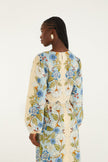 GREEN GARDEN SCARF EUROFLAX PREMIUM LINEN BLOUSE