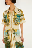 OFF WHITE ROYAL SEA COLLARED MIDI DRESS