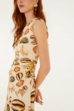 SAND MARINE SHELLS ONE SHOULDER MAXI DRESS