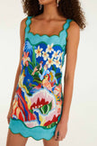 MULTICOLOR GARDEN OF LIFE SCARF MINI DRESS