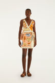 MULTICOLOR RIO SOUVENIR SCARVES ROPE STRAPS MINI DRESS