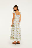 OFF WHITE TROPICAL PORCELAIN MAXI DRESS