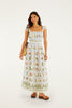 OFF WHITE TROPICAL PORCELAIN MAXI DRESS