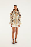 OFF WHITE EQUESTRIAN SCARF CAPE MINI DRESS