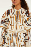 OFF WHITE EQUESTRIAN SCARF CAPE MINI DRESS