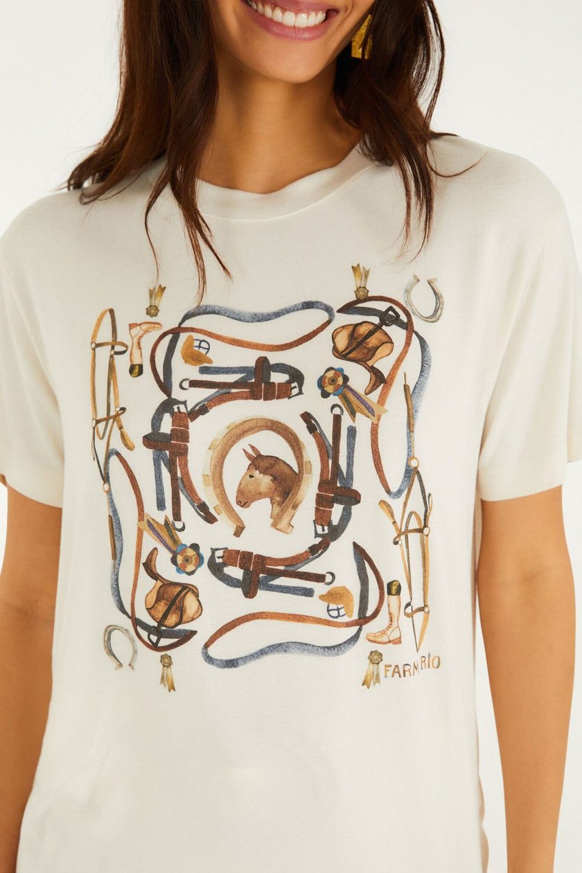OFF WHITE EQUESTRIAN SHORT SLEEVE TSHIRT