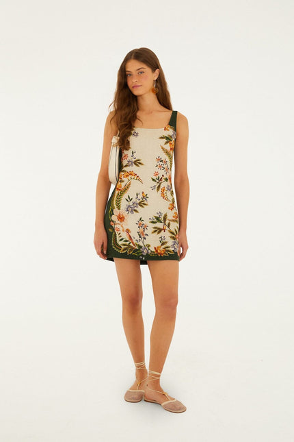 SAND NATURE SQUARE NECK MINI DRESS