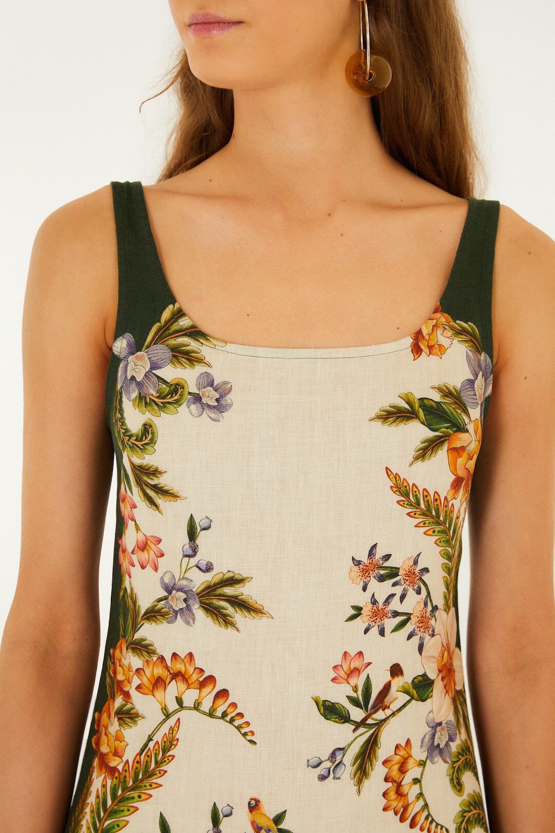 SAND NATURE SQUARE NECK MINI DRESS