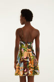 MULTICOLOR TROPICAL PAINTING MINI DRESS
