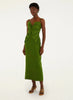 GREEN MONSTERA LEAF SLEEVELESS MAXI DRESS