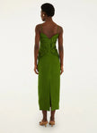 GREEN MONSTERA LEAF SLEEVELESS MAXI DRESS