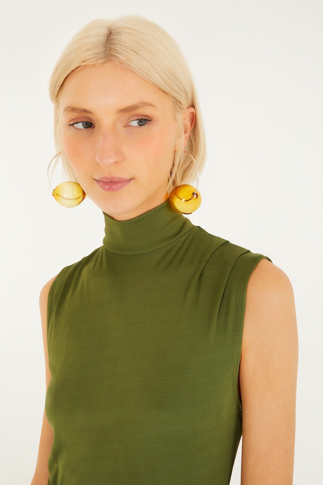 DARK GREEN HIGH NECK CUT OUT MAXI DRESS