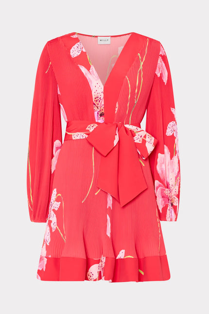 LIV FLORAL PLEATED MINI DRESS