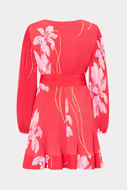 LIV FLORAL PLEATED MINI DRESS