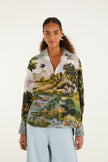 MULTICOLOR COUNTRYSIDE LANDSCAPE BUTTONED SHIRT