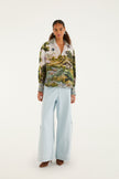 MULTICOLOR COUNTRYSIDE LANDSCAPE BUTTONED SHIRT