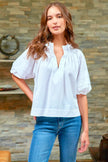 LEXIE TOP IN SOLID POPLIN
