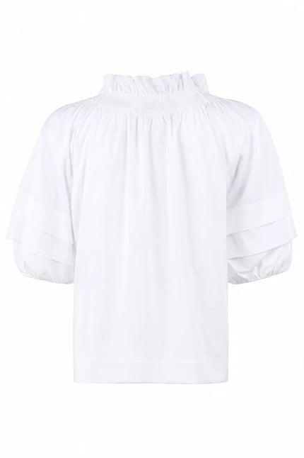 LEXIE TOP IN SOLID POPLIN