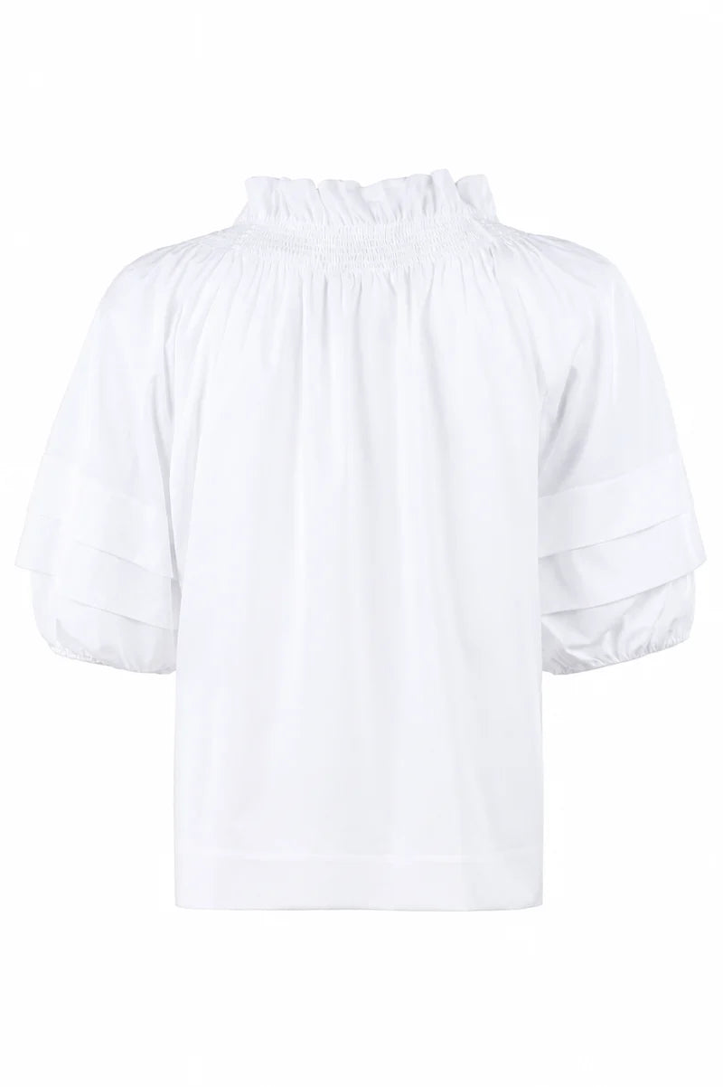 LEXIE TOP IN SOLID POPLIN