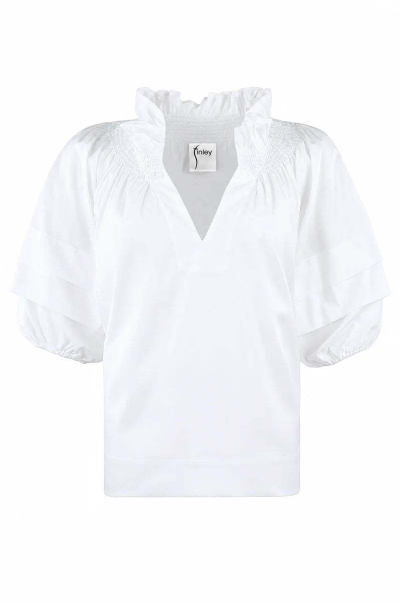 LEXIE TOP IN SOLID POPLIN