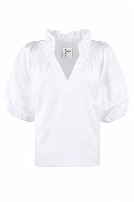 LEXIE TOP IN SOLID POPLIN