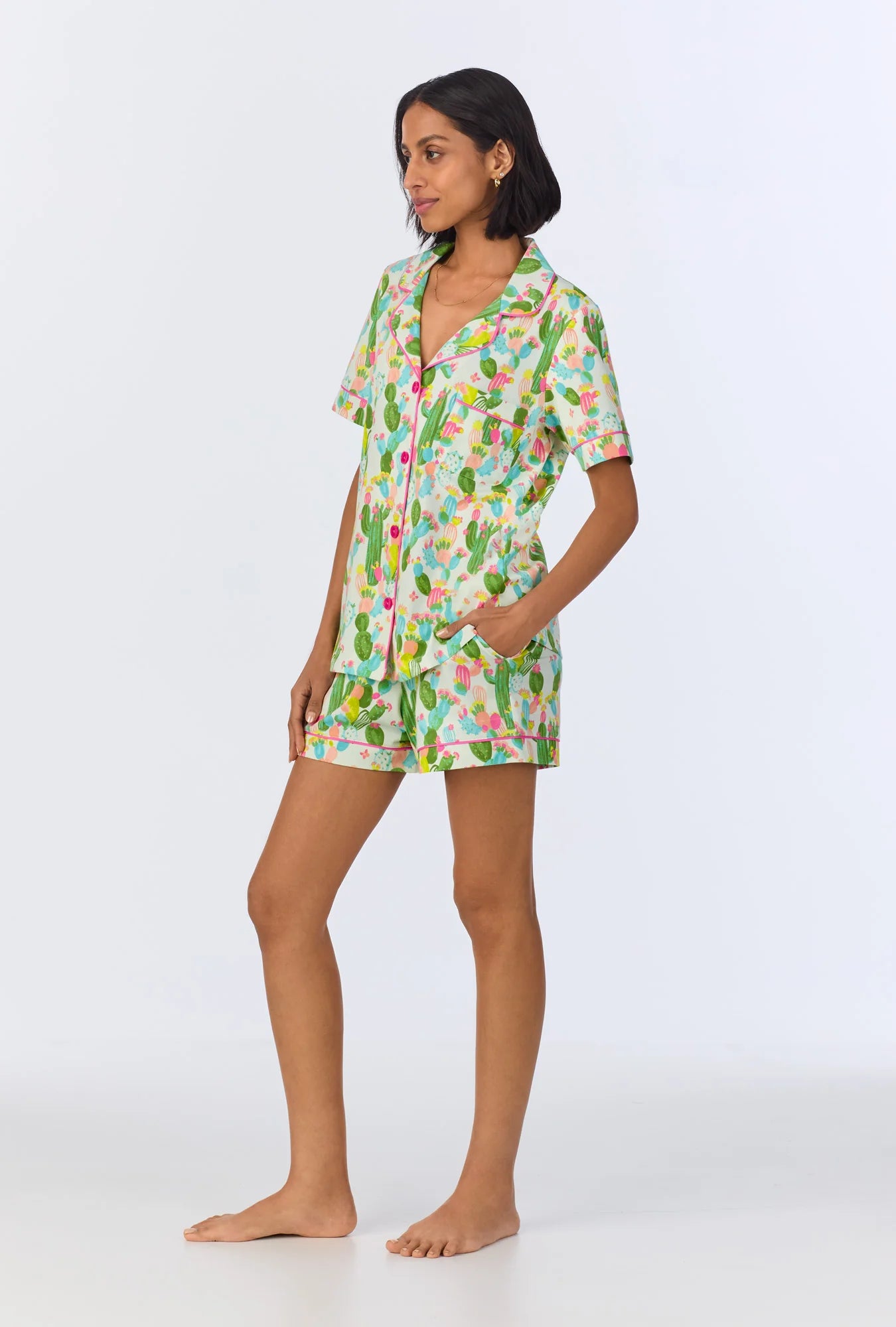 SHORT SLEEVE CLASSIC SHORTY STRETCH JERSEY PJ SET
