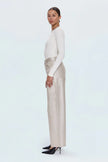 TATE HIGH RISE BOWED WIDE LEG JEAN IN CHAMPAGNE LUSTER